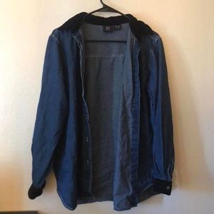 5/$25 Crushed Velvet Denim Shirt